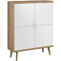Pasco Storage Cabinet with 4 Doors - White, Oak