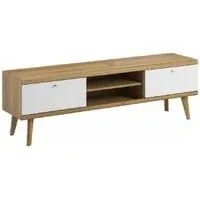 Pasco TV Stand with 2 Shelves - White, Oak
