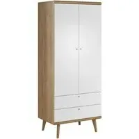 Pasco Wardrobe with 2 Doors - White, Oak