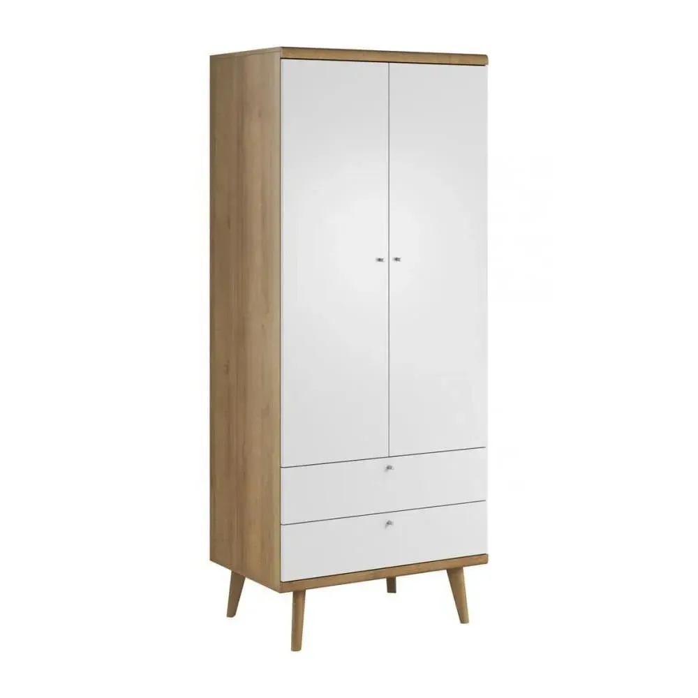 Pasco Wardrobe with 2 Doors - White, Oak