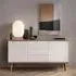 Pasco Wooden Sideboard with 2 Doors 3 Drawers - White, Oak