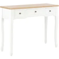 Pasgen Console Table with 3 Drawers - White, MDF & Pinewood alternate view