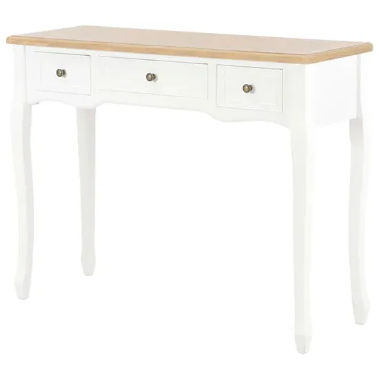 Pasgen Console Table with 3 Drawers - White, MDF & Pinewood product