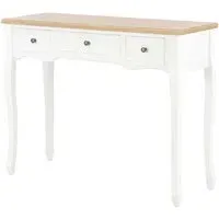 Pasgen Dressing Console Table with 3 Drawers - White, MDF