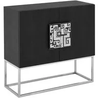 Pasico Large Storage Cabinet - Black, Faux Leather