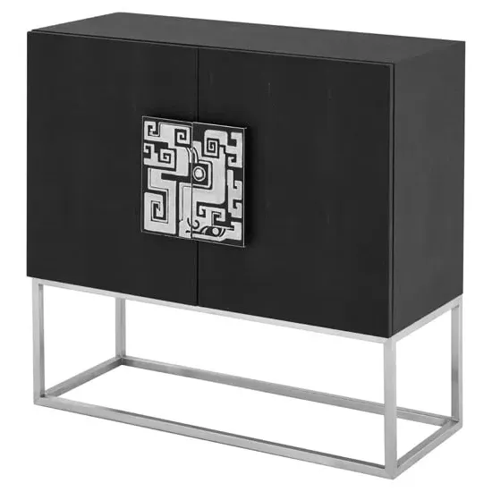 Pasico Large Storage Cabinet - Black, Faux Leather image