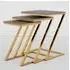 Pasico Nest of 3 Tables - Gold, Faux Snake Skin Leather