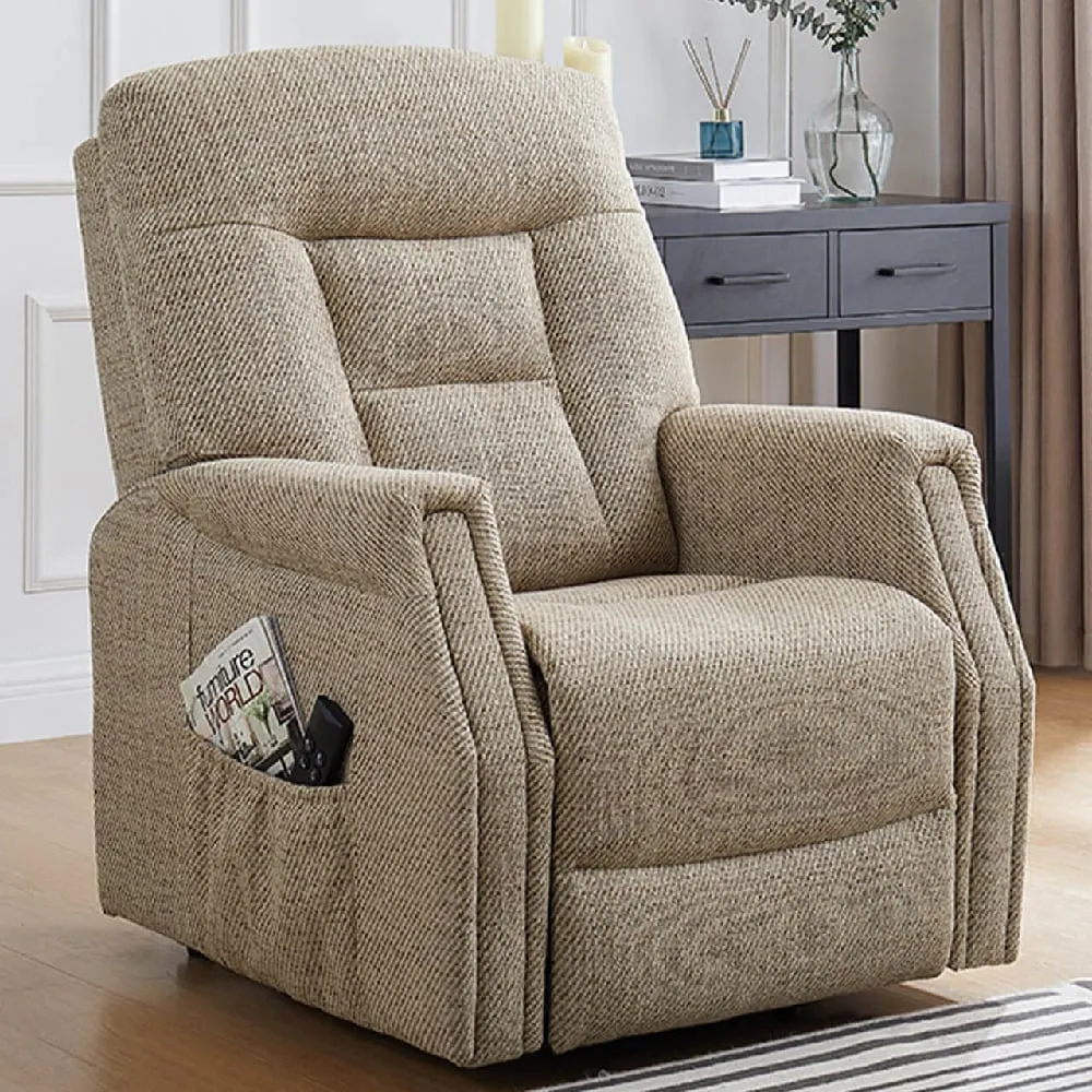 Passaic Electric Recliner Chair - Oatmeal, Fabric