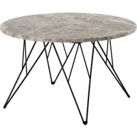 Patoka Round Coffee Table - Brown, Marble