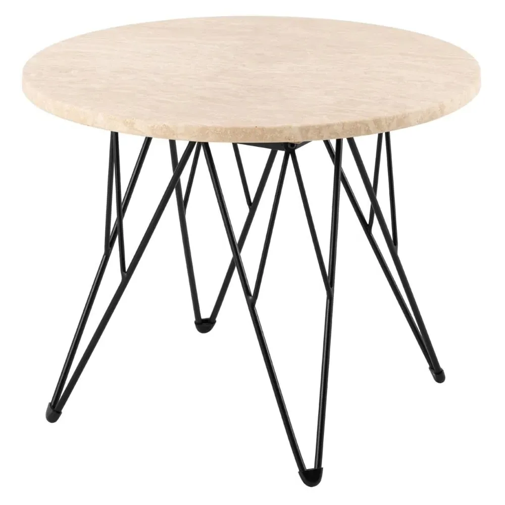 Patoka Round Side Table - Beige, Wood image