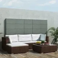 Paton 5 Piece Garden Lounge Set with Cushions - Brown, Rattan