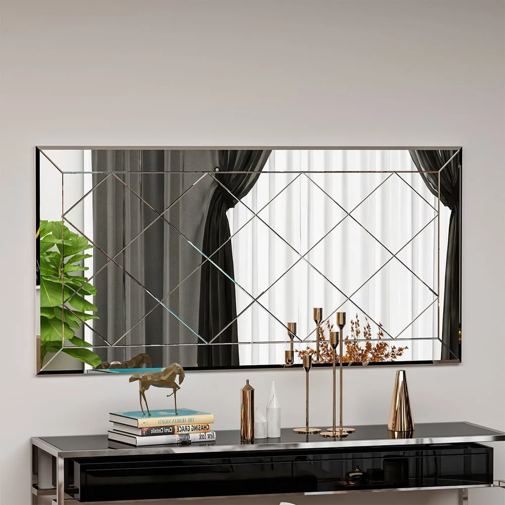 Pauli Glass Wall Mirror - White, MDF product