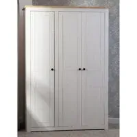 Pavia 3-Door Wardrobe - White, Pine