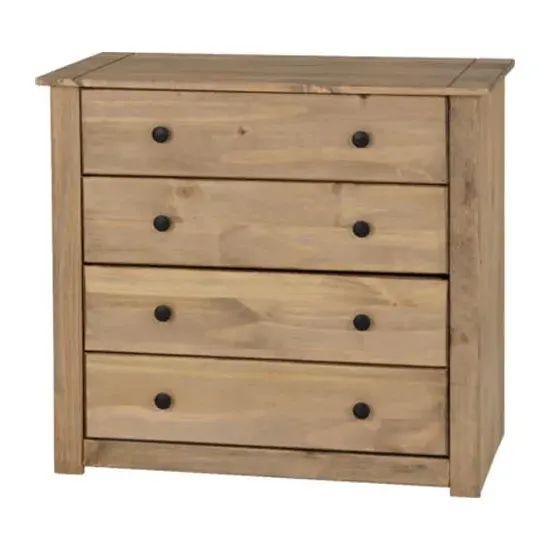 Pavia 4 Drawer Chest - Natural Wax, Wood