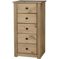 Pavia 5 Drawer Chest - Natural Wax, Wood