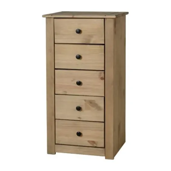 Pavia 5 Drawer Chest - Natural Wax, Wood