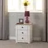 Pavia Bedside Cabinet with 3 Drawers - White, Pine