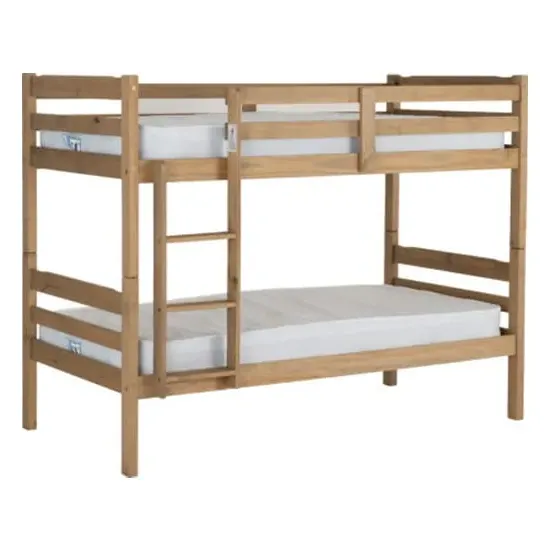 Pavia Bunk Bed with Ladder - Natural Wax, Wood