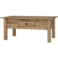 Pavia Coffee Table with Drawer - Natural Wax, Wood