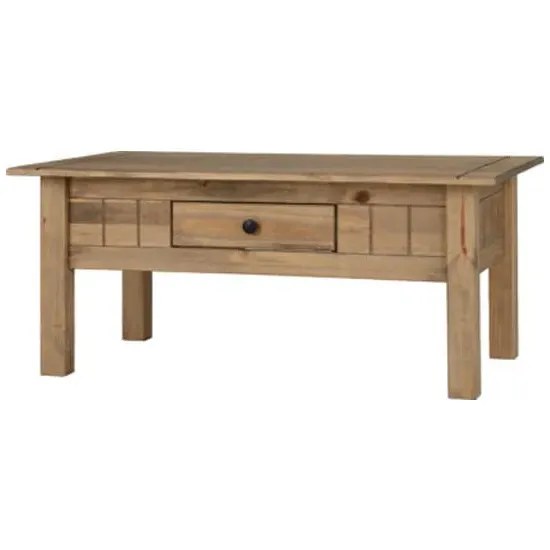 Pavia Coffee Table with Drawer - Natural Wax, Wood