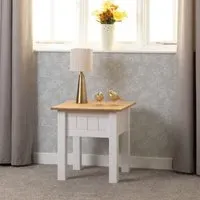 Pavia Lamp Table - White, Pine