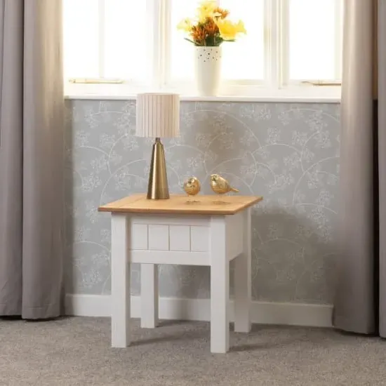 Pavia Lamp Table - White, Pine image