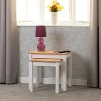 Pavia Nest of 2 Tables - White, Pine