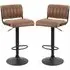 Pawling Bar Stools In Pair - Brown, Leather