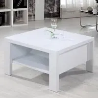 Paxton Square Coffee Table - White, High Gloss