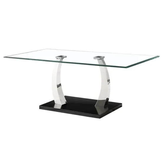 Payne Clear Glass Coffee Table - Clear, Stainless Steel image