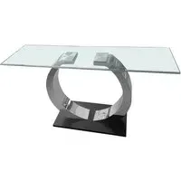 Payne Clear Glass Console Table - Clear, Stainless Steel