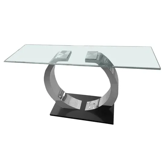 Payne Clear Glass Console Table - Clear, Stainless Steel