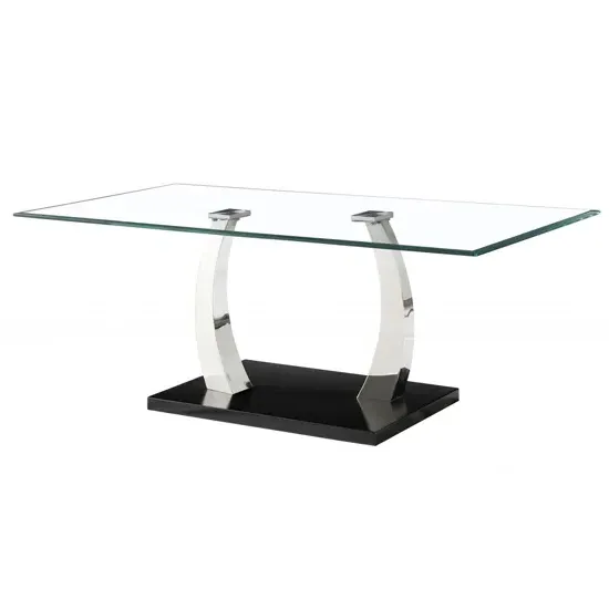 Payne Coffee Table - Clear Glass, Stainless Steel product