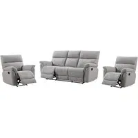 Payson 3+1+1 Recliner Sofa Set - Ash, Fabric