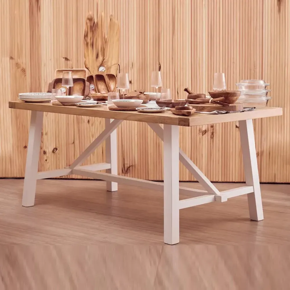 Payson Dining Table - Natural, White image