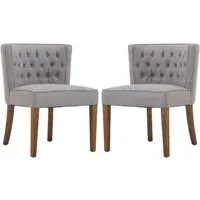 Payson Fabric Dining Chairs with Natural Legs - Grey, Oak