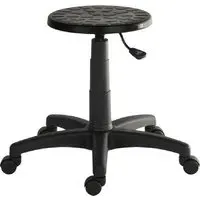 Payson Office Stool with Gas Lift - Black, PU Leather