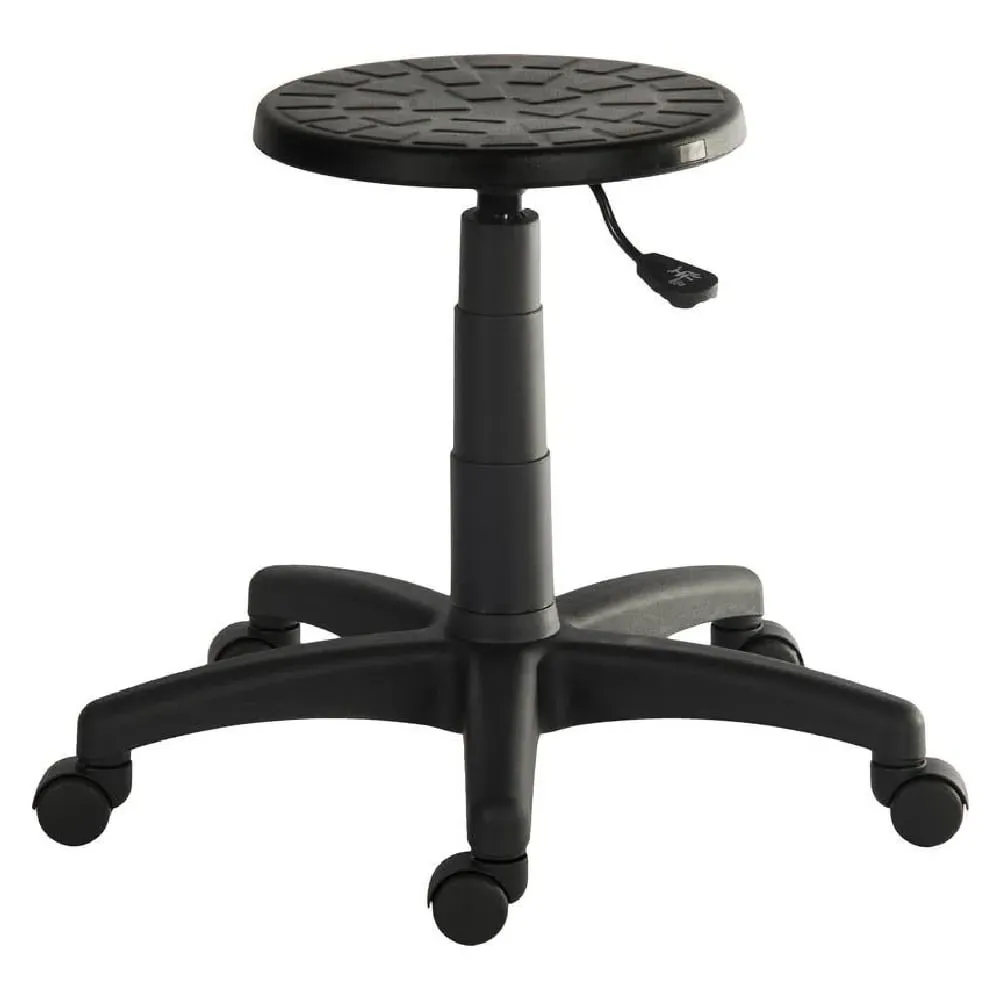 Payson Office Stool with Gas Lift - Black, PU Leather image