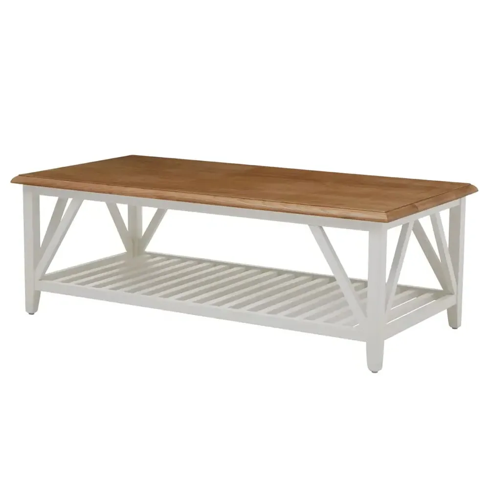 Payson Wooden Coffee Table - Natural, White
