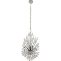 Peacock 14 Light Pendant Light - Chrome, Crystal