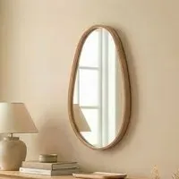 Pear Glass Wall Mirror - Oak, Solid Wood alternate view