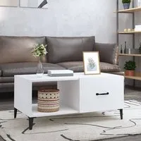 Pearl Coffee Table with Storage - White, Engineered Wood