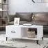 Pearl Coffee Table with Storage - White, Engineered Wood