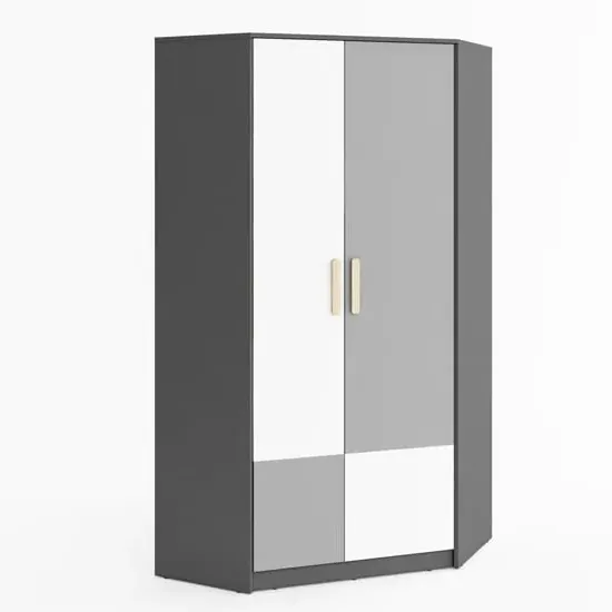 Pearl Corner Wardrobe with 2 Doors - Graphite