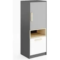 Pearl Sideboard with 1 Door 1 Drawer - Graphite