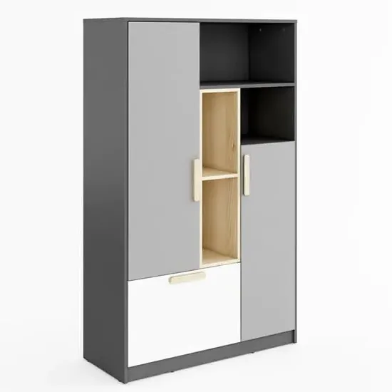 Pearl Sideboard with 2 Doors 1 Drawer - Graphite