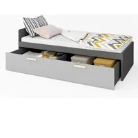 Pearl Single Bed with Drawer - Graphite