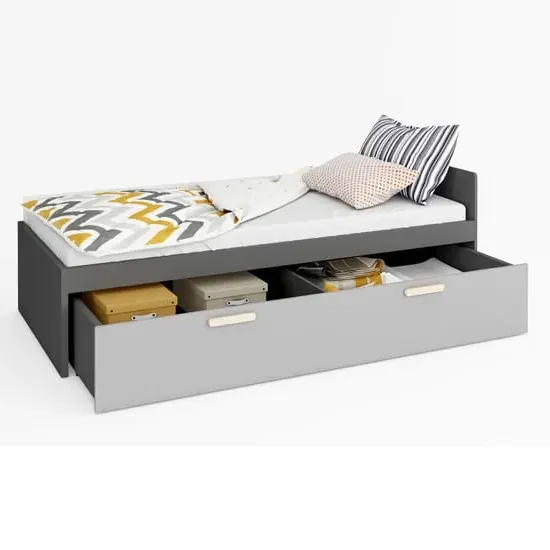 Pearl Single Bed with Drawer - Graphite