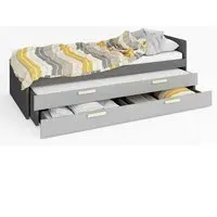 Pearl Single Bed with Trundle and Storage - Graphite