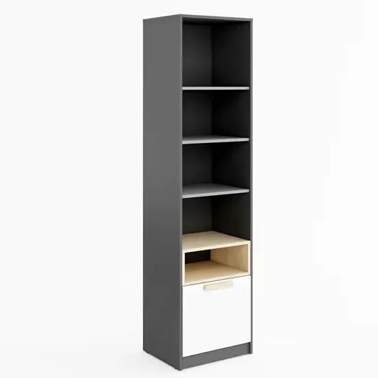 Pearl Tall Display Cabinet with 3 Shelves - Graphite